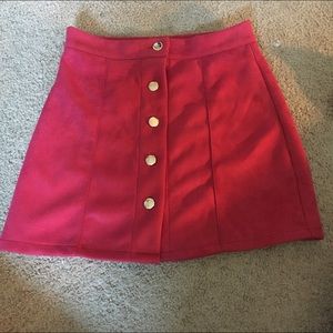 Red button skirt
